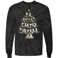 Taekwondo Lover Xmas Lighting Taekwondo Christmas Tree Tie-Dye Long Sleeve Shirt