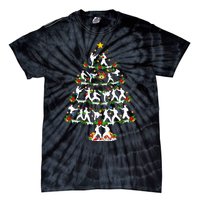 Taekwondo Lover Xmas Lighting Taekwondo Christmas Tree Tie-Dye T-Shirt