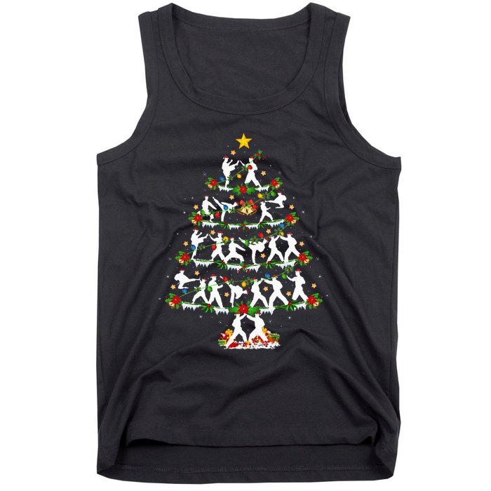 Taekwondo Lover Xmas Lighting Taekwondo Christmas Tree Tank Top