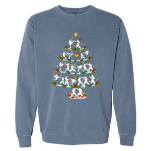 Taekwondo Lover Xmas Lighting Taekwondo Christmas Tree Garment-Dyed Sweatshirt