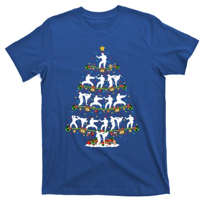 Taekwondo Lover Xmas Lighting Santa Taekwondo Christmas Tree Meaningful Gift T-Shirt