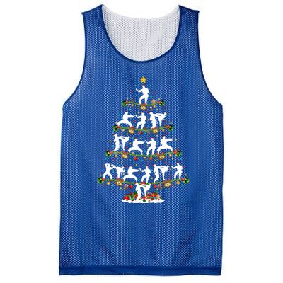 Taekwondo Lover Xmas Lighting Santa Taekwondo Christmas Tree Meaningful Gift Mesh Reversible Basketball Jersey Tank