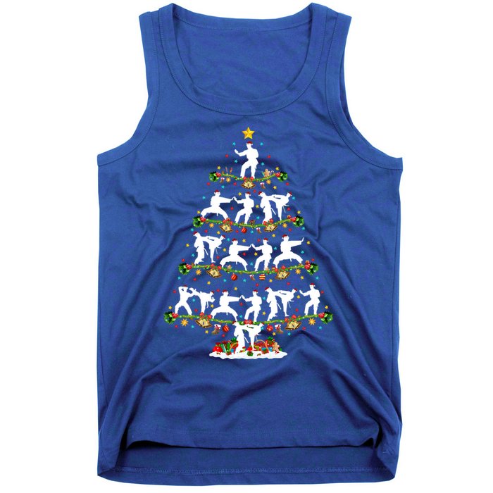 Taekwondo Lover Xmas Lighting Santa Taekwondo Christmas Tree Meaningful Gift Tank Top