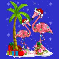 Tropical Lighting Xmas Palm Tree Pink Flamingo Christmas Gift Tall T-Shirt