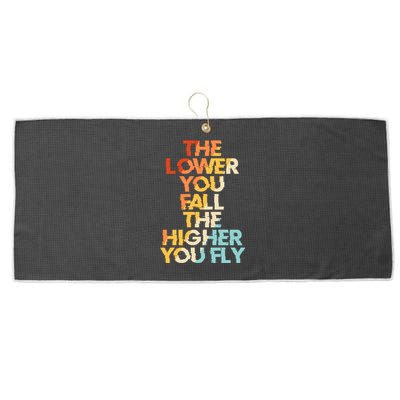 The Lower You Fall The Higher You Fly Large Microfiber Waffle Golf Towel