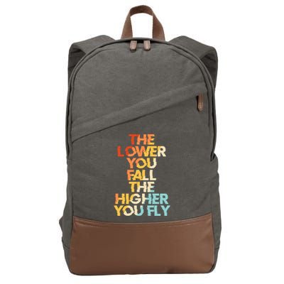 The Lower You Fall The Higher You Fly Cotton Canvas Backpack