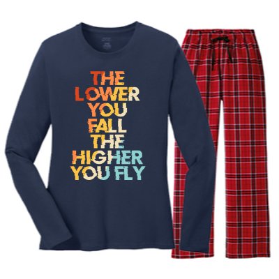 The Lower You Fall The Higher You Fly Women's Long Sleeve Flannel Pajama Set 