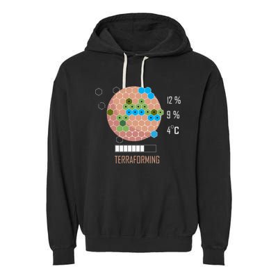 Terraforming Mars 16 Bit Mars Terraformed Board Game Tabletop Gaming Garment-Dyed Fleece Hoodie