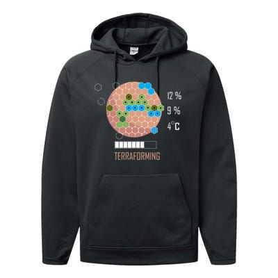 Terraforming Mars 16 Bit Mars Terraformed Board Game Tabletop Gaming Performance Fleece Hoodie