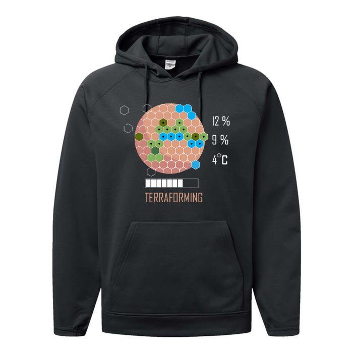 Terraforming Mars 16 Bit Mars Terraformed Board Game Tabletop Gaming Performance Fleece Hoodie