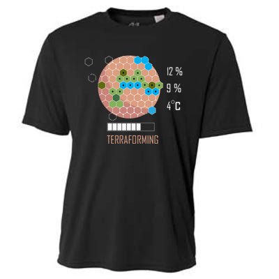 Terraforming Mars 16 Bit Mars Terraformed Board Game Tabletop Gaming Cooling Performance Crew T-Shirt