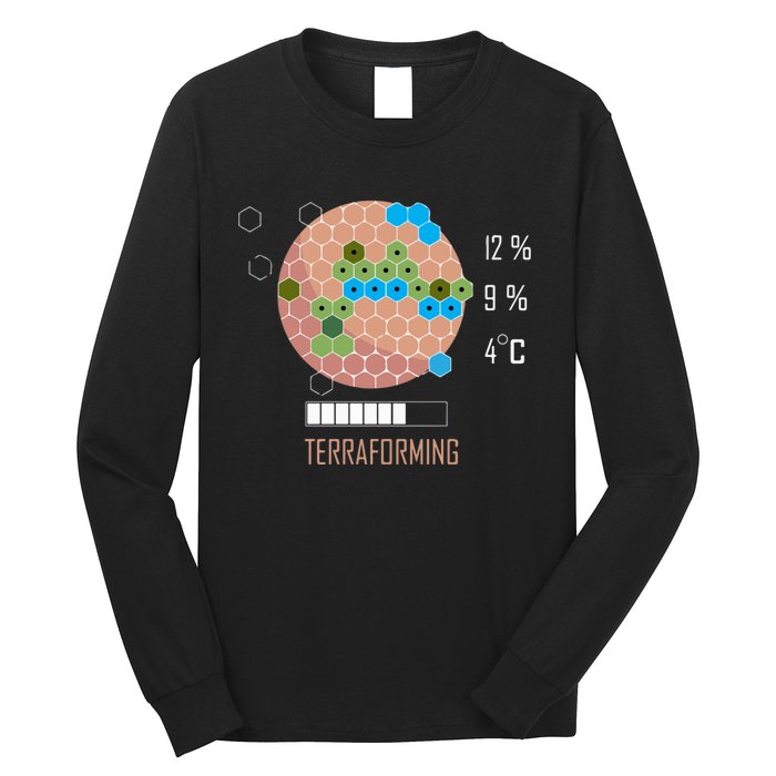 Terraforming Mars 16 Bit Mars Terraformed Board Game Tabletop Gaming Long Sleeve Shirt