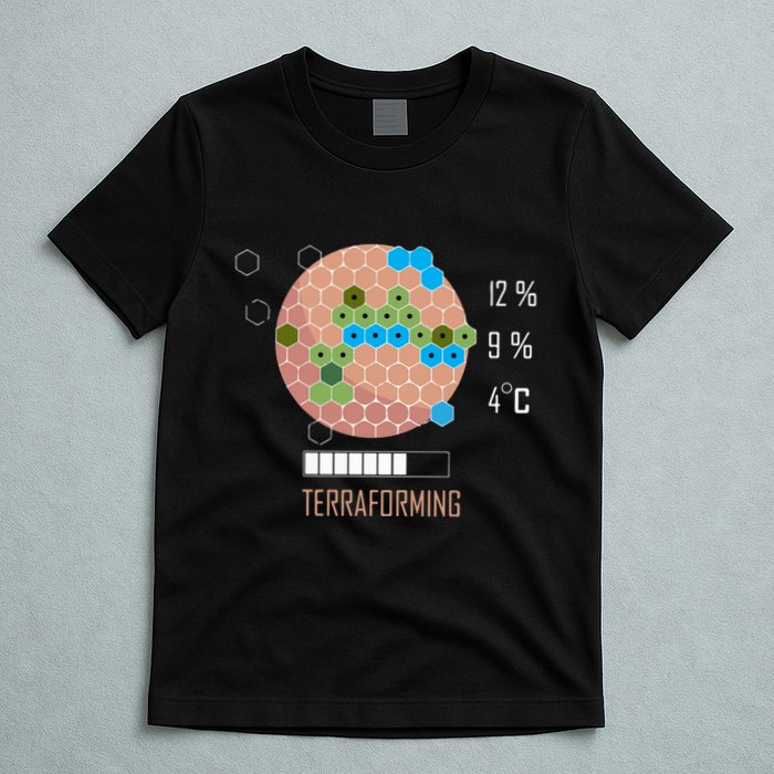 Terraforming Mars 16 Bit Mars Terraformed Board Game Tabletop Gaming T-Shirt