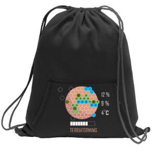 Terraforming Mars 16 Bit Mars Terraformed Board Game Tabletop Gaming Sweatshirt Cinch Pack Bag