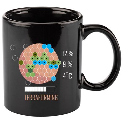 Terraforming Mars 16 Bit Mars Terraformed Board Game Tabletop Gaming 11oz C Handle Ceramic Mug