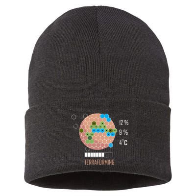 Terraforming Mars 16 Bit Mars Terraformed Board Game Tabletop Gaming Sustainable Knit Beanie
