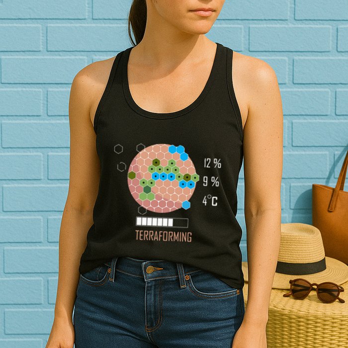Terraforming Mars 16 Bit Mars Terraformed Board Game Tabletop Gaming Womens Tank Top