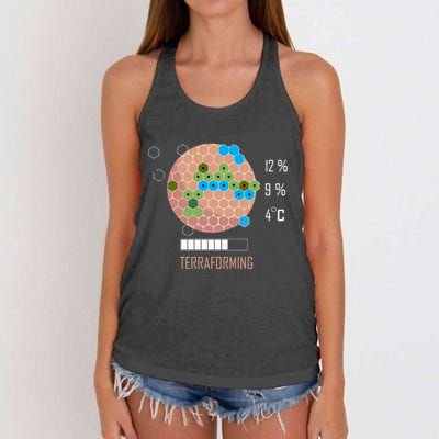 Terraforming Mars 16 Bit Mars Terraformed Board Game Tabletop Gaming Women's Knotted Racerback Tank