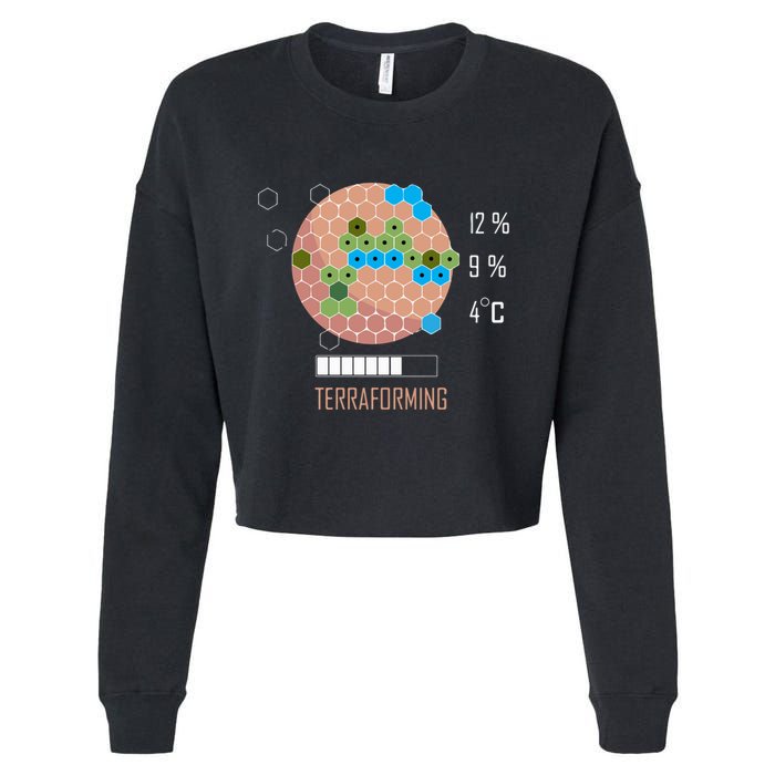 Terraforming Mars 16 Bit Mars Terraformed Board Game Tabletop Gaming Cropped Pullover Crew