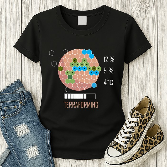 Terraforming Mars 16 Bit Mars Terraformed Board Game Tabletop Gaming Womens T-Shirt