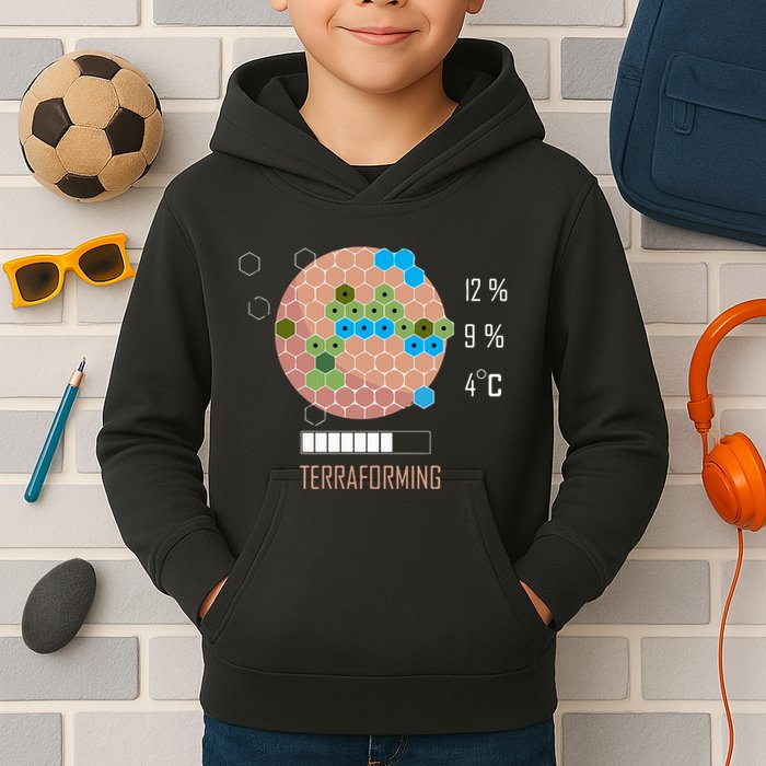 Terraforming Mars 16 Bit Mars Terraformed Board Game Tabletop Gaming Kids Hoodie