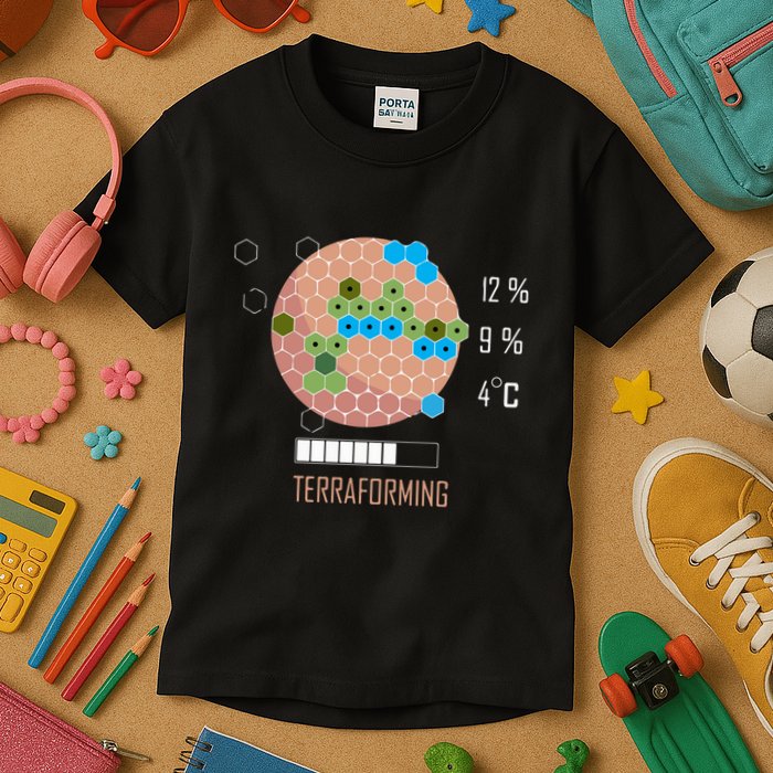 Terraforming Mars 16 Bit Mars Terraformed Board Game Tabletop Gaming Kids T-Shirt