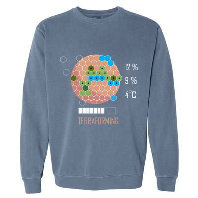 Terraforming Mars 16 Bit Mars Terraformed Board Game Tabletop Gaming Garment-Dyed Sweatshirt