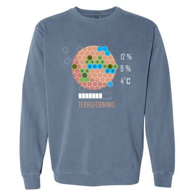 Terraforming Mars 16 Bit Mars Terraformed Board Game Tabletop Gaming Garment-Dyed Sweatshirt