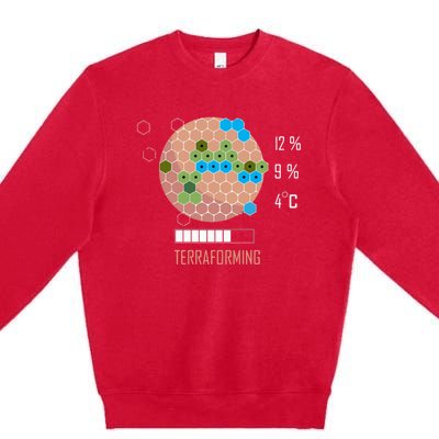 Terraforming Mars 16 Bit Mars Terraformed Board Game Tabletop Gaming Premium Crewneck Sweatshirt