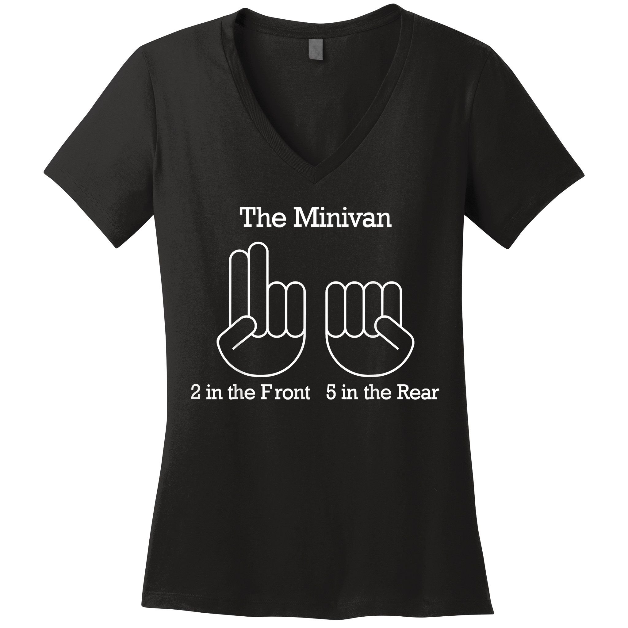 The Minivan 2 In The Front 5 In The Rear Women's V-Neck T-Shirt