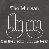 The Minivan 2 In The Front 5 In The Rear Vector Backpack