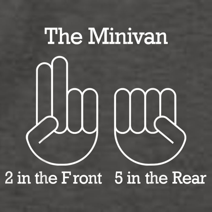 The Minivan 2 In The Front 5 In The Rear Vector Backpack