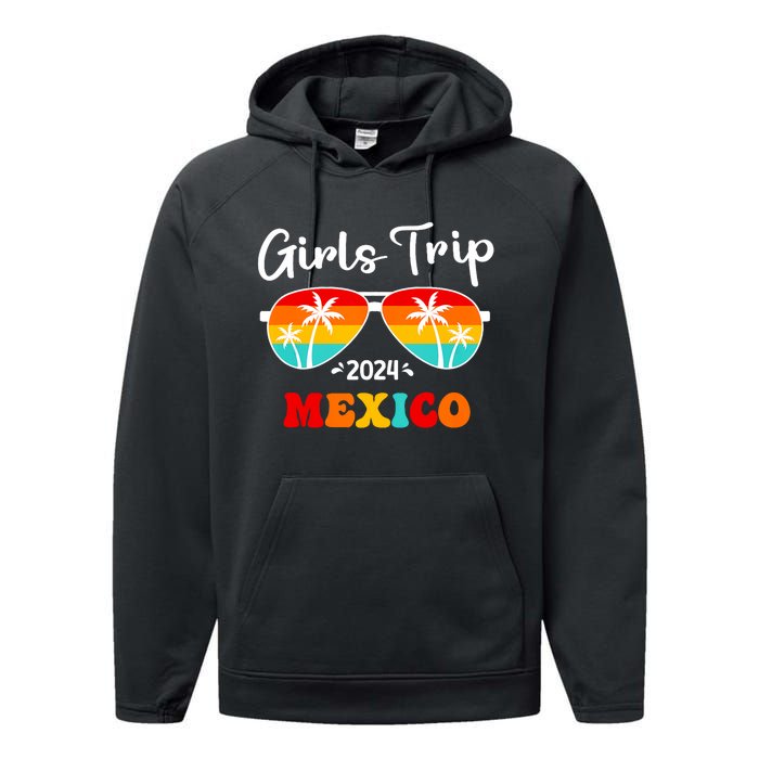 Trip Mexico 2024 Weekend Birthday Squad Groovy Tank Top Performance Fleece Hoodie