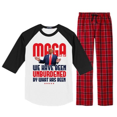 Trump Maga 2024 47th President Unburdened Raglan Sleeve Pajama Set