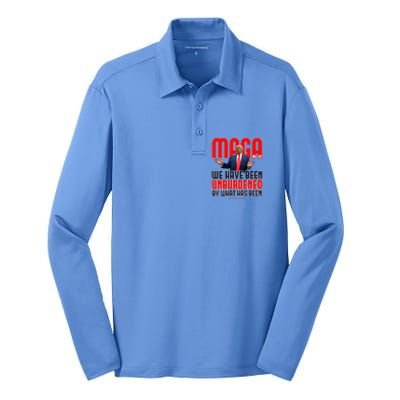 Trump Maga 2024 47th President Unburdened Silk Touch Performance Long Sleeve Polo