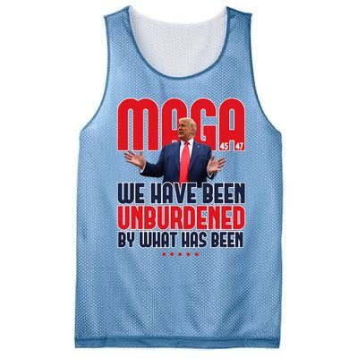 Trump Maga 2024 47th President Unburdened Mesh Reversible Basketball Jersey Tank