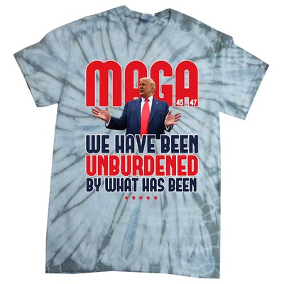 Trump Maga 2024 47th President Unburdened Tie-Dye T-Shirt