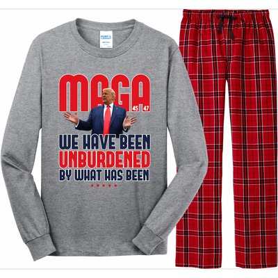 Trump Maga 2024 47th President Unburdened Long Sleeve Pajama Set