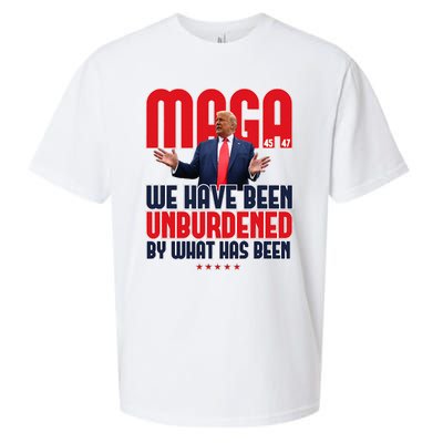 Trump Maga 2024 47th President Unburdened Sueded Cloud Jersey T-Shirt