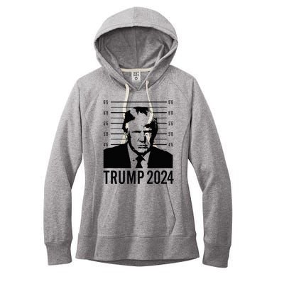 Trump Mugshot 2024 President Women's Fleece Hoodie