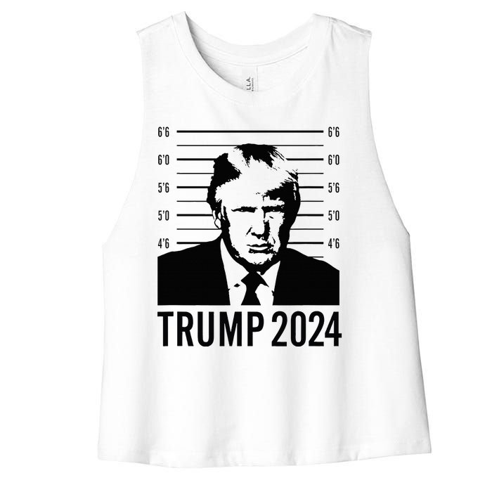 Trump Mugshot 2024 President Women's Racerback Cropped Tank