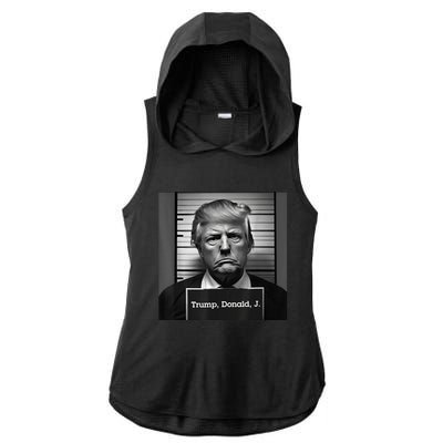 Trump Mugshot 2024 President Ladies PosiCharge Tri-Blend Wicking Draft Hoodie Tank