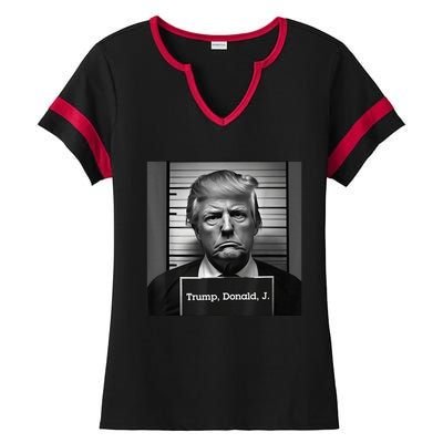 Trump Mugshot 2024 President Ladies Halftime Notch Neck Tee