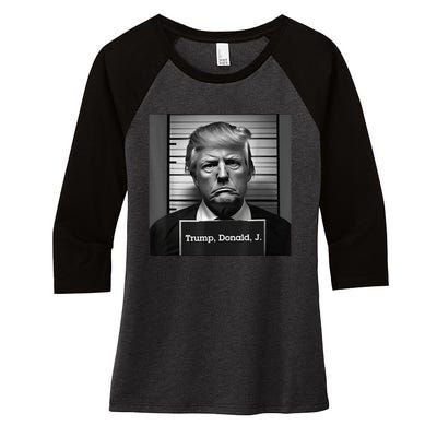 Trump Mugshot 2024 President Women's Tri-Blend 3/4-Sleeve Raglan Shirt