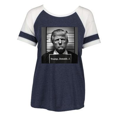 Trump Mugshot 2024 President Enza Ladies Jersey Colorblock Tee