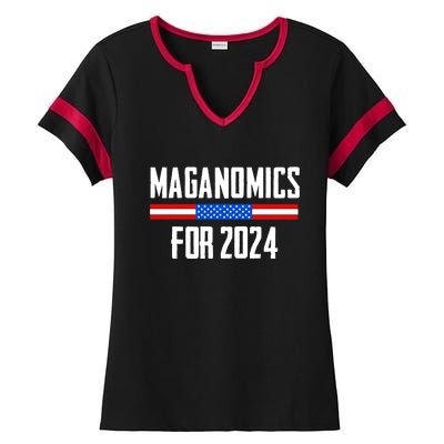 Trump Maganomics 2024 Ladies Halftime Notch Neck Tee