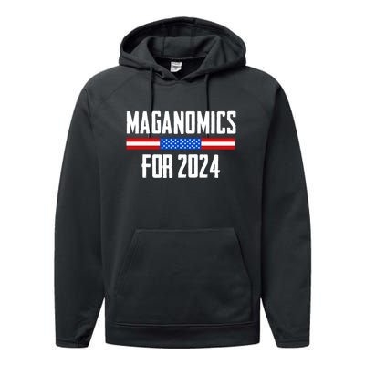 Trump Maganomics 2024 Performance Fleece Hoodie