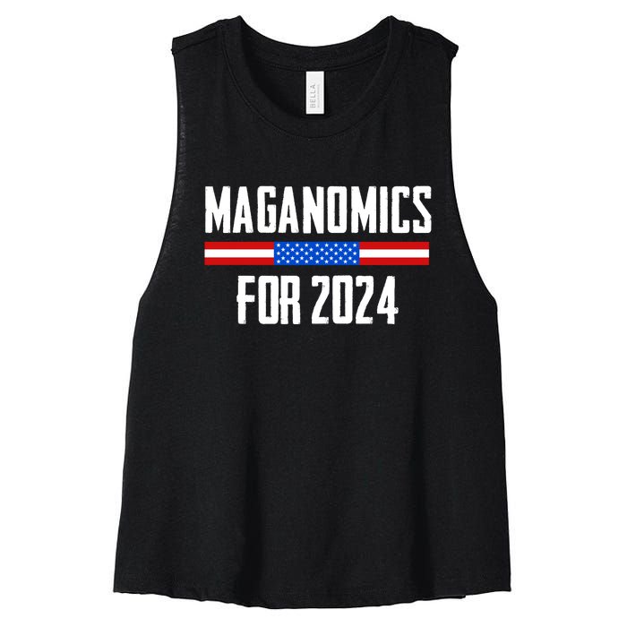 Trump Maganomics 2024 Women's Racerback Cropped Tank