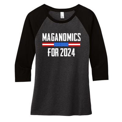 Trump Maganomics 2024 Women's Tri-Blend 3/4-Sleeve Raglan Shirt