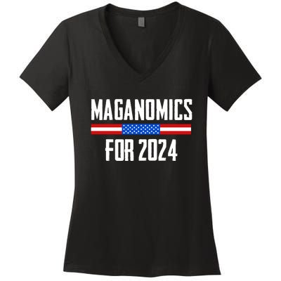 Trump Maganomics 2024 Women's V-Neck T-Shirt